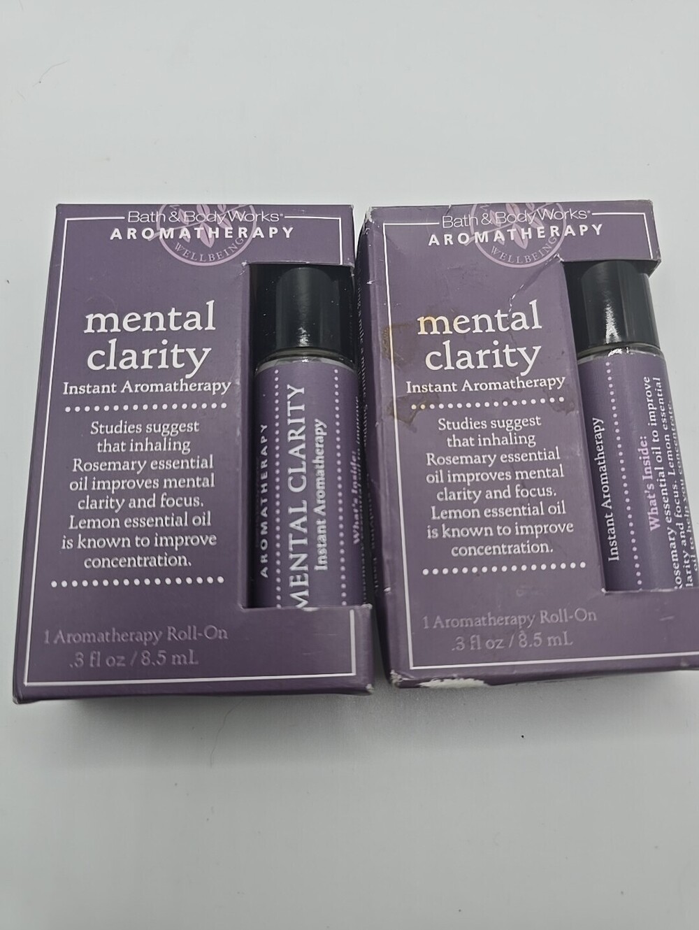 Bath & Body Works Aromatherapy Mental Clarity Roll On Rosemary Lemon Lot Of 2